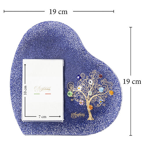 Porta-retrato azul com murrinas em vidro de Murano Árvore da Vida 20x20 cm 3