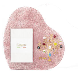 Pink Murano Glass 'Tree of Life' Photo Frame with Murine 19x19 cm (for 7x10 cm photo)