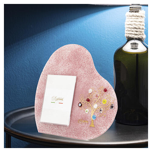 Pink Murano Glass 'Tree of Life' Photo Frame with Murine 19x19 cm (for 7x10 cm photo) 2