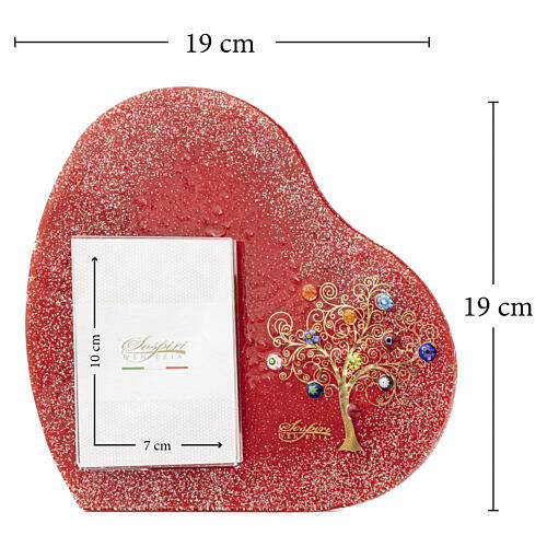 Bilderrahmen aus Murano-Glas – Lebensbaum, rot, 20 x 20 cm 3