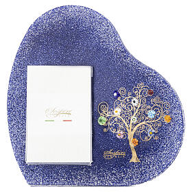 Blue Murano glass murrine photo frame Tree of Life 24K gold 28x28 cm for 13x18 cm photo