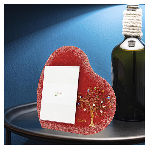 Red Murano Glass Photo Frame with Murrine Tree of Life 28x28 cm for 13x18 cm photo 2