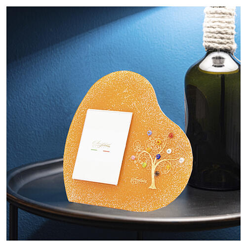 Bilderrahmen aus Murano-Glas – Lebensbaum, orange, 40 x 40 cm, Fotoformat 25 x 20 cm 2