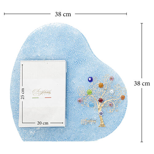 Murano Glass Murrine Photo Frame Tree of Life Blue and Gold, 40x40 cm for 25x20 cm Photo 3