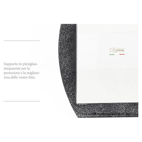 Ramka na zdjęcia ze szkła Murano, czarna, Drzewo Życia ze złoceniem i murrinami, 40x40cm 6