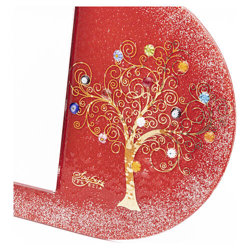 Red Photo Frame with Tree of Life and Murano Glass Murrine 38x38 cm (for 25x20 cm photo) 5