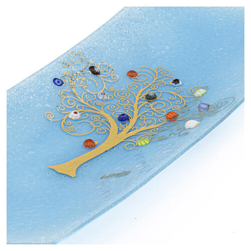 Vaciabolsillos murrinas de vidrio de Murano azul  Árbol de la Vida 5x15x30 cm 6