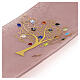 Pink Glass Trinket Tray with Tree of Life and Murano Murrine, 5x15x30 cm s6