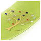 Green valet tray with Tree of Life and Murano glass murrine, 2x6x12 in s6