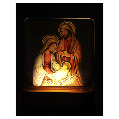 Nativity LED Warm White Light Lamp 15x13 cm Acrylic, Valenti 3