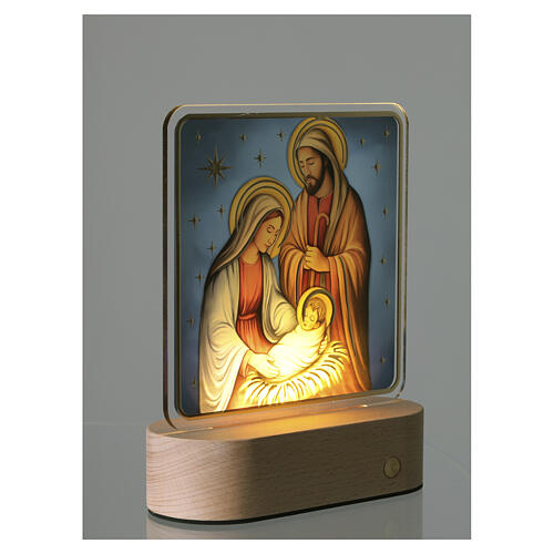 Nativity LED Warm White Light Lamp 15x13 cm Acrylic, Valenti 4