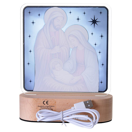 Nativity LED Warm White Light Lamp 15x13 cm Acrylic, Valenti 5