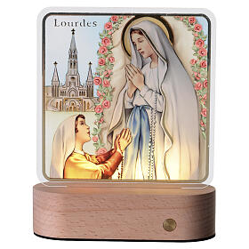 Veilleuse Notre-Dame de Lourdes 15x13 cm Valenti