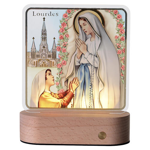 Veilleuse Notre-Dame de Lourdes 15x13 cm Valenti 1