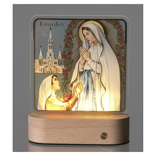 Night Light Lamp Our Lady of Lourdes, 15x13 cm Valenti 2