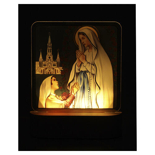 Night Light Lamp Our Lady of Lourdes, 15x13 cm Valenti 3