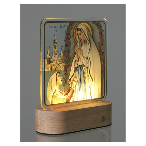 Night Light Lamp Our Lady of Lourdes, 15x13 cm Valenti 4