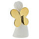 Statua angioletto resina bianca 12 cm finitura oro specchiato s4