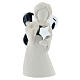 Figura angelo moderno bianco con stella e ali argento 12cm s1