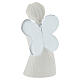Figura anjo moderno branco com estrela e asas prateadas 12 cm s4