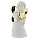 Stylised angel in white resin with star and gold wings, 5 in s1
