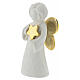 Stylised angel in white resin with star and gold wings, 5 in s2