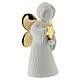 Ange stylisé résine blanche étoile et ailes dorées 12 cm s3