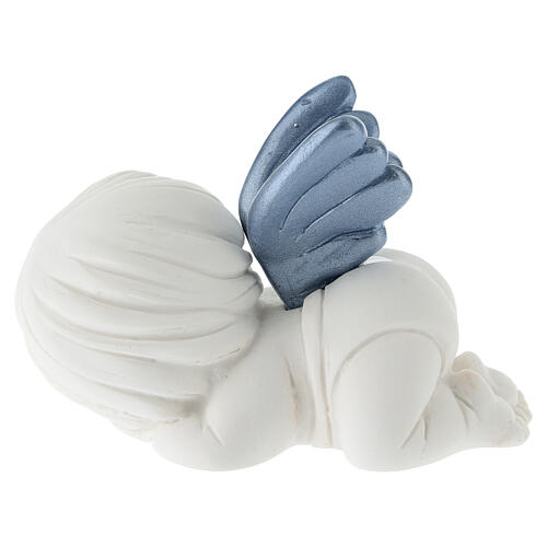 Ange endormi aux ailes bleu ciel 5 cm 4