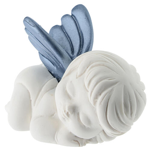 Angioletto che dorme con ali celeste 5cm 2