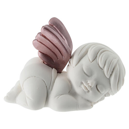 Angelito de resina alas color rosa 5 cm 1