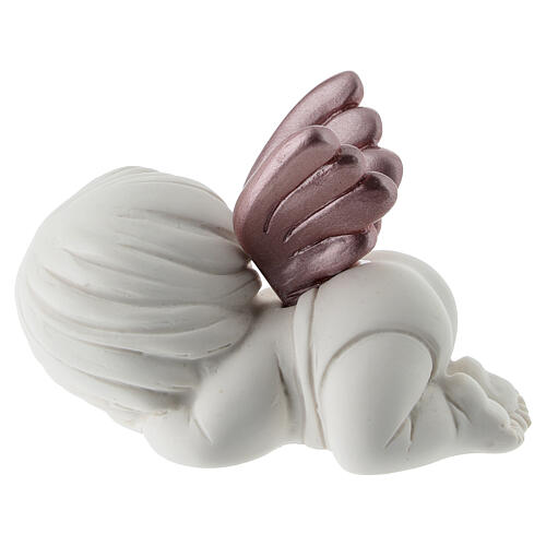 Angelito de resina alas color rosa 5 cm 4