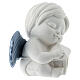 Angel with lantern and sky-blue wings, resin, 4 in s2