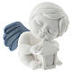 Angelo 10cm con lanterna resina ali color celeste s1