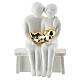 Seated Family with Golden Infant in Resin, 10x7x4 cm s1