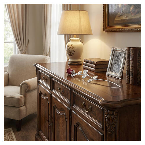 Rose rouge 30 cm Bagutta remerciement métal 2