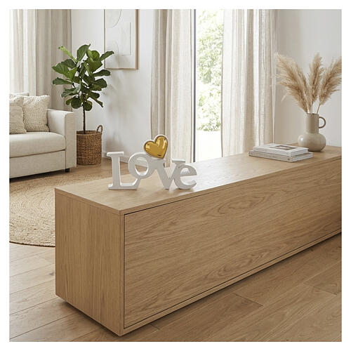 Bagutta favour "Love" inscription with golden heart, 6x10 in 2