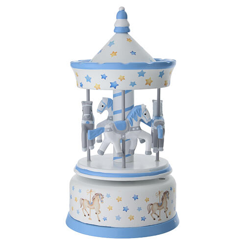 Blue Baptism Favor, Music Carousel 20x10 cm Bagutta 4