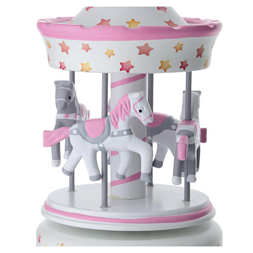 Pink Carousel Music Box 20x10 cm Bagutta 3
