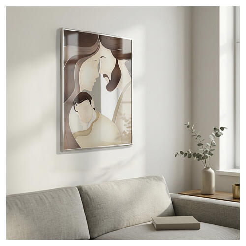 Święta Rodzina 40x35 cm, kolorowany bilaminat srebrny 2