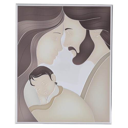 Holy Family picture 40x35 cm silver-colored laminboard 1