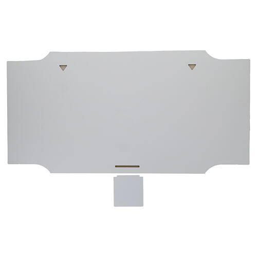 Tableau tête de lit 55x105 cm en argent bilaminé Sainte Famille finition argent et blanc 2