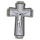 Wood crucifix with silvered metal body, 25x15 cm s1