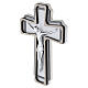 Wood crucifix with silvered metal body, 25x15 cm s2