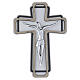Stylized Silver Christ on Wooden Wall Cross, 35x25 cm s1