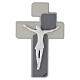 Modern wooden crucifix with stylised white Christ, 9x6 in s1