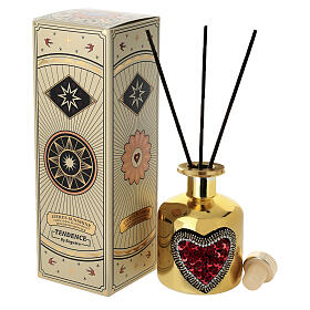 Recuerdo boda perfumador oro con corazón Bagutta 180 ml