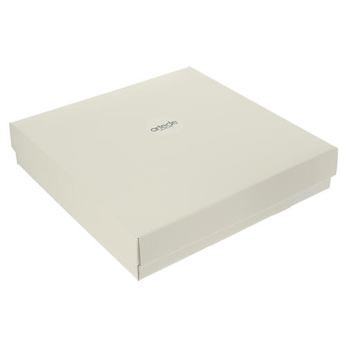 Portafoto bomboniera Battesimo vetro e bilaminato con decoro legno 25x20 cm 5
