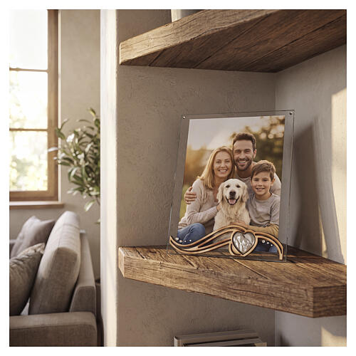 Cornice portafoto vetro legno e bilaminato Sacra Famiglia 25x20 cm 2