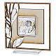 Quadro linea Genuine con angeli argento cornice legno 9x9 cm s1