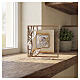 Quadro linea Genuine con angeli argento cornice legno 9x9 cm s2